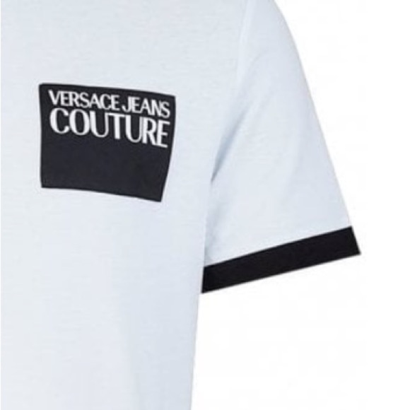 VERSACE JEANS COUTURE Sz Small STITCHED LOGO WHITE POLO SHIRT - Picture 3 of 12
